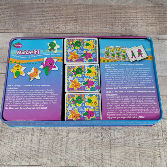 Vintage Barney Memory Matching Game Baby Bop BJ Riff MISSING 1 CARD - Picture 3 of 4